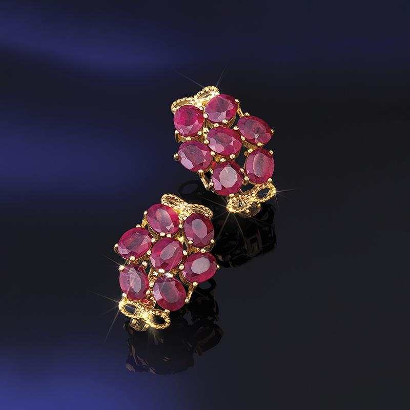 Ruby Heart Earrings
